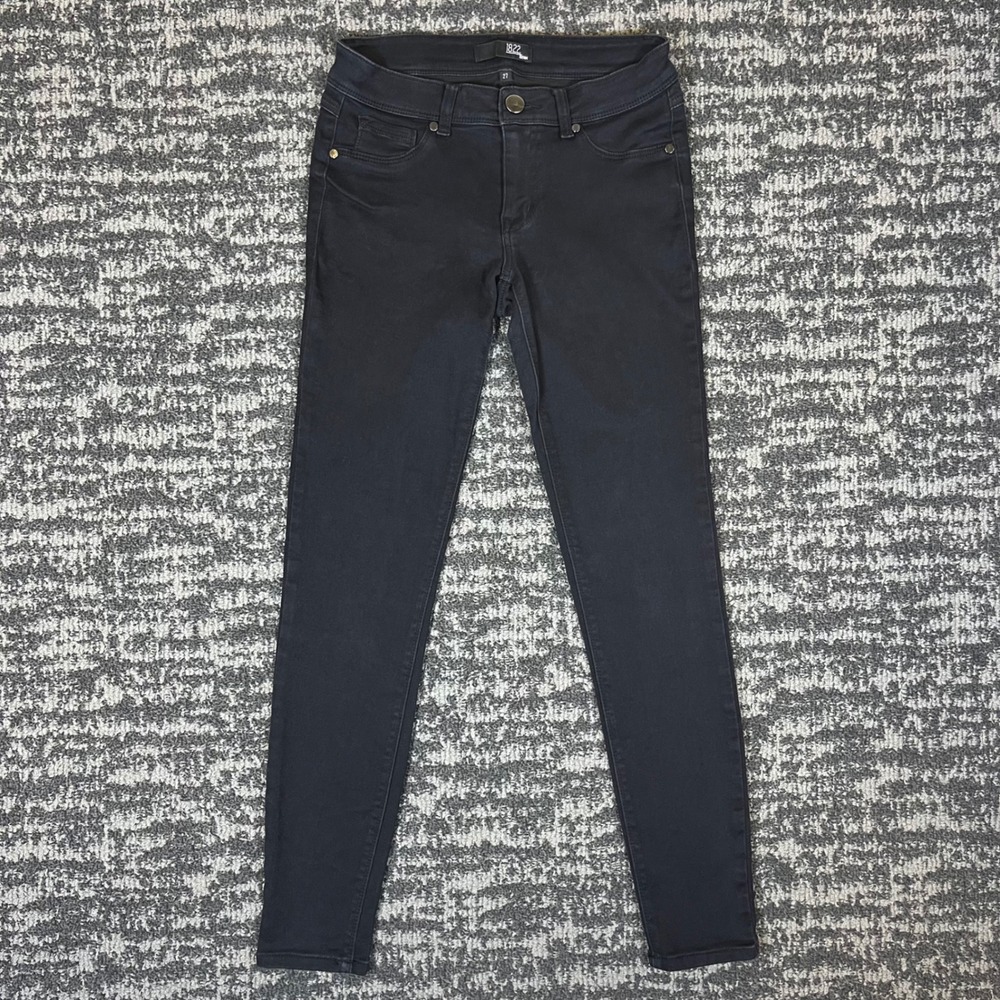 1822 Denim Skinny Jeans Womens Size 27 Black Stretch Mid Rise Casual 55998